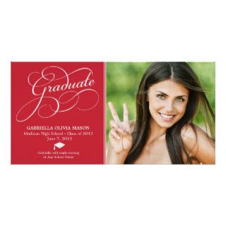 8 x 4 Class Of 2012  Graduation Announcement Customized Photo Card
