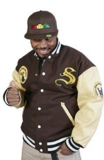 SeedleSs Letterman Jacket Brown/Tan Size 3XL at  Mens Clothing store