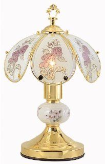 NEW Red Rose 6 Panel 14" Brass Accent Touch Lamp 603 4R  Childrens Lamps  