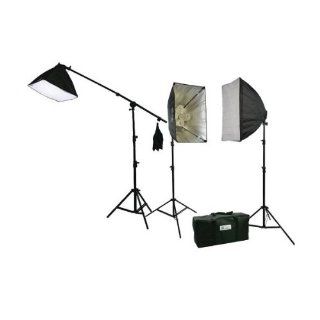 ePhoto 3 Light Softbox Boom Stand Hair Light 2700 Watt Continuous Video Photo Studio Lighting Kit H604SB  Photographic Lighting Umbrellas  Camera & Photo