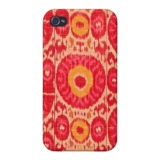 Ikat Ethnic Boho Haute Hippie Textile Pattern Pink iPhone 4 Covers