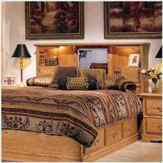 Bebe Furniture 610Q / 620 K Country Heirloom Bookcase Headboard in Medium Wood Size Queen  