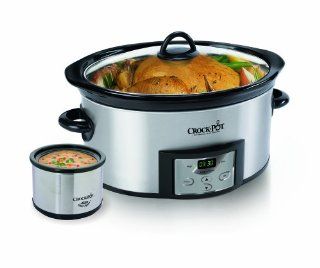 Crock Pot SCCPVC605 S 6 Quart Countdown Oval Slow Cooker with Dipper, Stainless Steel Kitchen & Dining