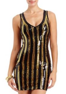 2B Kelsey Sequin Stripe Dress 2b Night Dresses Black/gold l