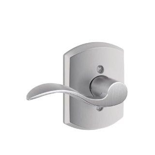 Schlage F170ACC626GRWLH Satin Chrome Single Dummy Accent Left Handed Single Dummy Door Lever with Decorative Greenwich Rose from the F Series    
