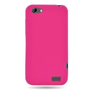 CoverON(TM) Silicone Gel Skin HOT PINK Sleeve Rubber Soft Cover Case For HTC ONE V [WCM609] Cell Phones & Accessories