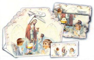 12 First Communion Bomboneiras, Thank You Cards, and Invitations with Envelopes, in Spanish (Made in Italy)   Boy  Party Invitations 