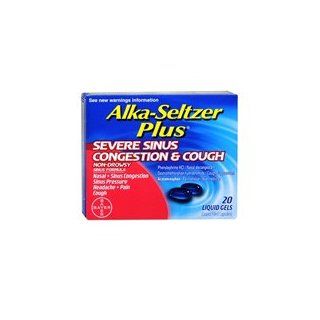 Alka Seltzer Alka Seltzer Plus Severe Sinus Congestion And Cough Liquid Gels, 20 liquigels (Pack of 3) Health & Personal Care