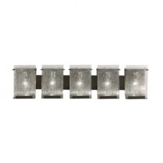 Varaluz 160B05RN Rain 5 Light Bath Light, Rainy Night Finish with Recycled Pressed Rain Glass Shades, 39 3/4 Inch by 10 Inch by 5 Inch   Vanity Lighting Fixtures  