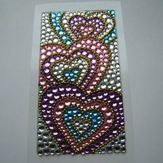 Fancy DIY Bling Jewelry Cell Phone Sticker, Hearty (Colorful) Computers & Accessories