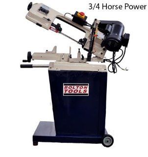 Bolton Tools BS 128HDR Horizontal/Vertical Bandsaw With Swivel Head 5 Inch x 6 Inch Metal Cutting Portable Band Saw   Band Saw Blades  