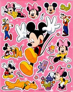 Mickey Mouse jumping Disney Sheet LS004 ~ Goofy Pluto Minnie Mouse planting flower 