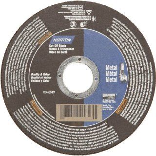 Norton Metal Right Cut Right Angle Grinder Reinforced Abrasive Flat Cut off Wheel, Type 01, Aluminum Oxide, 5/8" Arbor, 4" Diameter x 0.40" Thickness (Pack of 5) Abrasive Cutoff Wheels