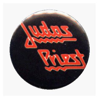 Judas Priest  Logo (Red Logo With Black Background)   AUTHENTIC 1980's RETRO VINTAGE 1.25" Button / Pin Novelty Buttons And Pins Clothing