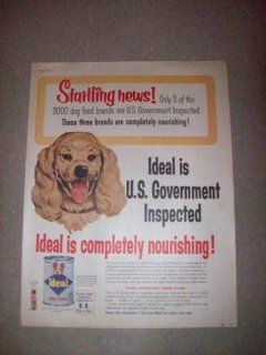 Ideal Dog food, Vintage 60's full page print ad (cute little Cocker Spanial)Original vintage 1961 the Saturday Evening Post magazine Print Art.  