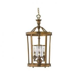 Hinkley Lighting 4184NB Three Light Foyer Pendant from the Knickerbocker Collection, Natural Brass   Ceiling Pendant Fixtures  