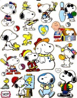 Snoopy Sticker Sheet C072 ~ Charlie Brown doghouse Woodstock baseball bowling astronaut artist snowman 