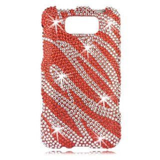 Talon Full Diamond Bling Cell Phone Case Cover Shell for HTC X310e Titan (Zebra   Red)   AT&T Cell Phones & Accessories