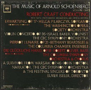 The Music of Arnold Schoenberg, Volume One # Contents * Erwartung, Op. 17 * Die Glckliche Hand, Op. 18 * Pierrot Lunaire, Op. 21 * Concerto, Op. 36 * a Survivor From Warsaw, Op. 46 Music