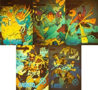 1992 Impel X Men Series 1 5 Card New Complete Hologram Chase Card Set  Other Products  