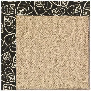 12' x 15' Rectangular Made to Order Oscar Isberian Rugs Area Rug Black Leaf Color Machine Made USA "Zoe Collection" Cane Wicker Design  