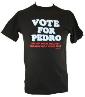Napoleon Dynamite Mens T Shirt   "Vote for Pedro and All Your Dreams Will Come True" Image on Black (X Small) Clothing