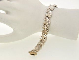 14K White Gold Elephant Bracelet Jewelry