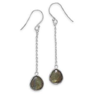 Sterling Silver Labradorite Chain Drop Earrings Dangle Earrings Jewelry