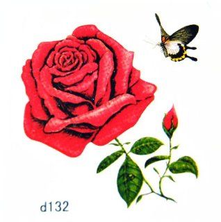 BT0061 Colorful Rose, Safe & Non toxic, Temporary Tattoo, Skin Body Art Toys & Games