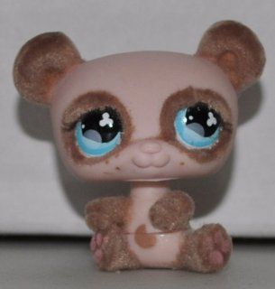 Panda #645 (Tan/Brown, Fuzzy) Littlest Pet Shop (Retired) Collector Toy   LPS Collectible Replacement Single Figure   Loose (OOP Out of Package & Print) 