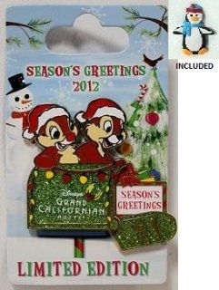 DISNEYLAND Hotel's Limited Edition Seasons Chip n' Dale 2012 Trading Pin   Penguin Ornament Included  Other Products  