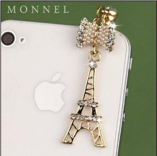 ip646 Cute Bow & Paris Tower Dust Proof Phone Plug Cover Charm For iPhone 4 4S Cell Phones & Accessories