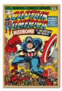 Marvel Comics Captain America Cover Poster Beech Framed   96.5 x 66 cms (Approx 38 x 26 inches)   Prints