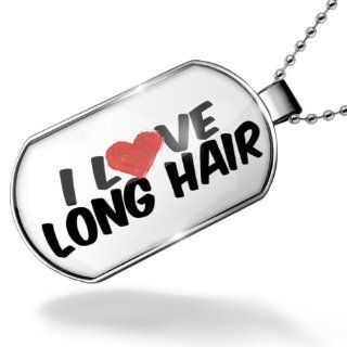 Dogtag I Love Long Hair Dog tags necklace   Neonblond NEONBLOND Jewelry