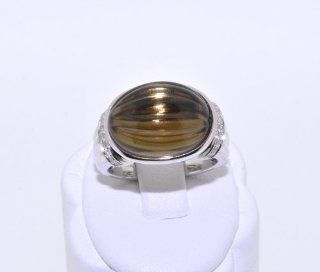 Silver Smoky Topaz/Diamond Ring Jewelry