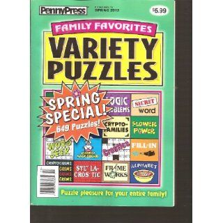Penny Press Family Favorites Variety Puzzles (Green) (Spring Special 649 Puzzles, Spring 2012) Various Books