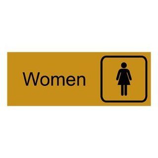 Women Black on Gold Engraved Sign EGRE 650 SYM BLKonGLD Womens / Girls  Business And Store Signs 