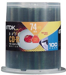 TDK 12x 650 MB/74 Minute CD R Spindle (100 Discs) Electronics