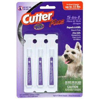 8in1 Cutter Plus 5 in 1 Flea & Tick Drops, 15 week supply   For Dogs Up to 33 Lbs 