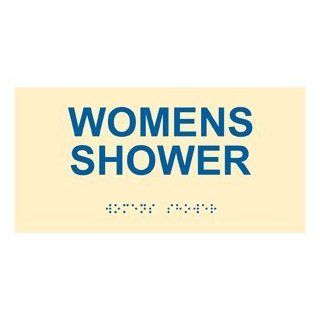 ADA Womens Shower Braille Sign RSME 653 BLUonIvory Wayfinding  Business And Store Signs 