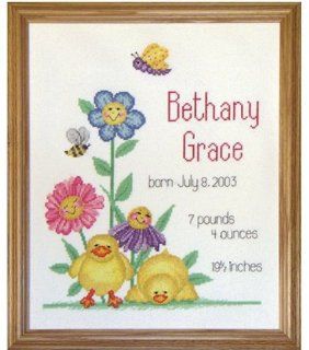 Birth Record Happy Faces Counted Cross Stitch Kit