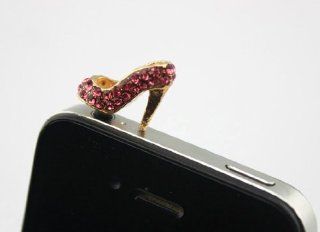 Big Dragonfly Crystal Diamond Sexy High heel Shoe Style 3.5mm Headphone Jack Anti Dust Plug Cap for iPhone 5,4,4s,iPad ,iPod Touch ,Samsung GALAXY S3 S4 NOTE NOTE2,HTC Plum Cell Phones & Accessories