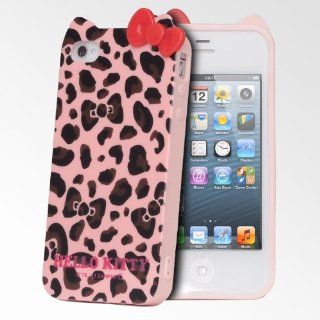 Hello Kitty Leopard Case for iPhone 4/4S   Light Pink Leopard Cell Phones & Accessories