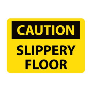 Nmc Osha Compliant Vinyl Caution Signs   14X10   Caution Slippery Floor