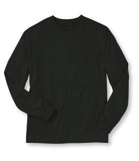 Carefree Unshrinkable Tee With Pocket, Traditional Fit Long Sleeve