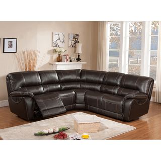 Regency Brown Italian Leather Motorized Reclining Sectional Sofa