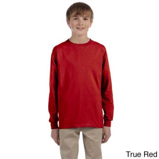 Jerzees Youth Boys Heavyweight Blend Long sleeve T shirt Red Size M (10 12)