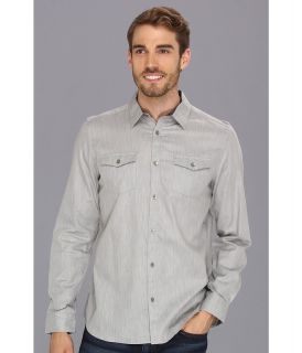 Calvin Klein Heather Twill L/S Button Down Shirt Mens Long Sleeve Button Up (Gray)