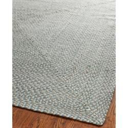Hand woven Reversible Grey Braided Rug (26 X 4)