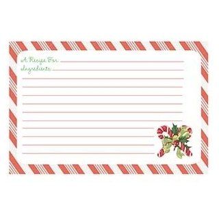 C.R. Gibson 40 Count Christmas Recipe Cards, 4 by 6 Inch, Candy Cane Stripe Border Recipe Holders Kitchen & Dining